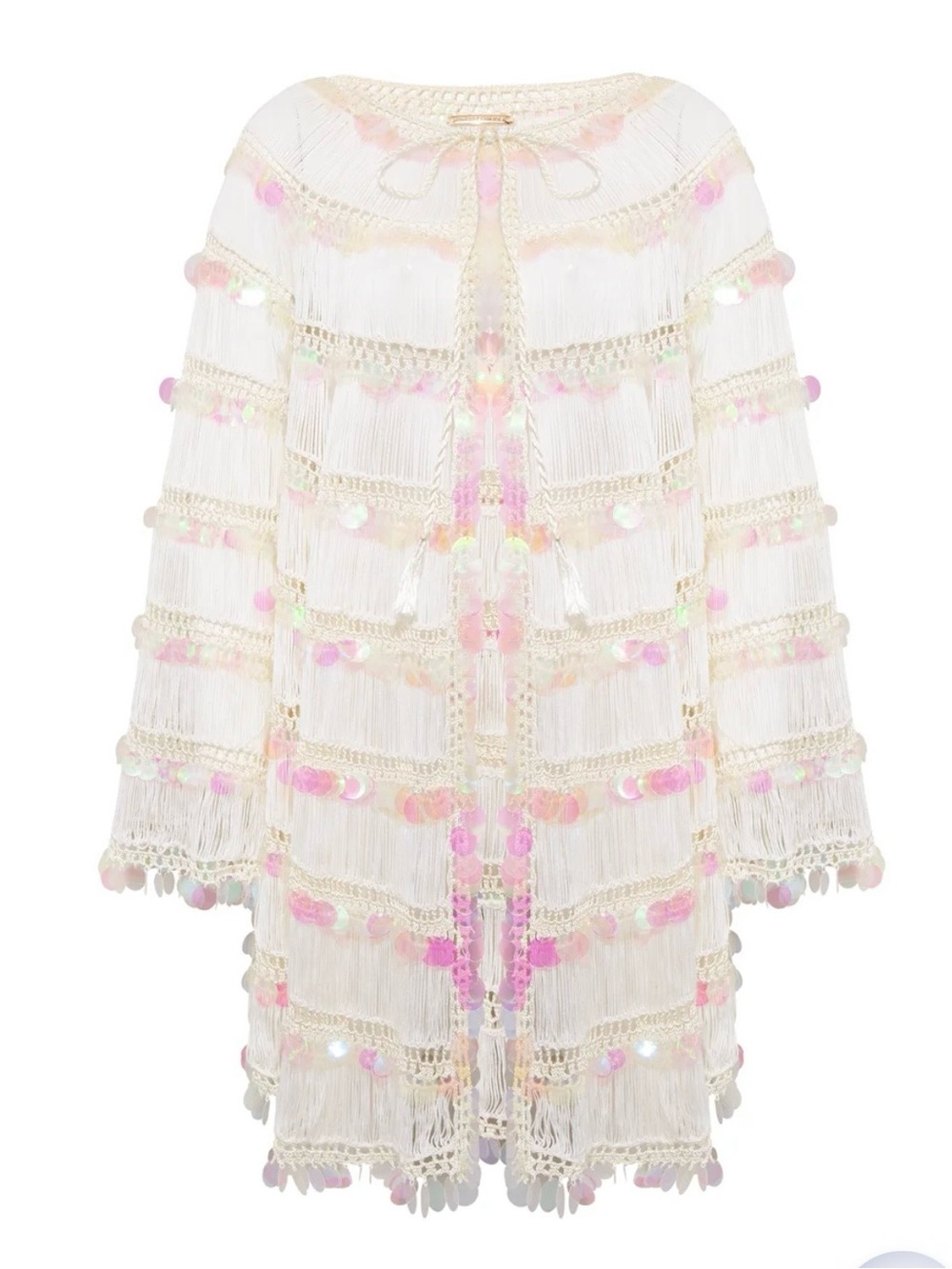 NEW My Beachy Side Viola hand-crocheted cardigan cover up with sequin One Size